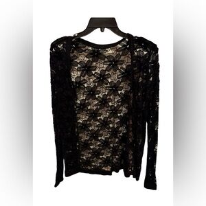 Black Floral Lace Cardigan